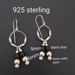 Sterling Silver Dangle Hoops